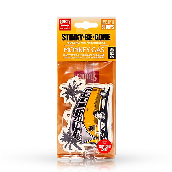 Griot's Garage Stinky-Be-Gone Hanging Air Freshener, 3 Pack - Monkey Gas 10836